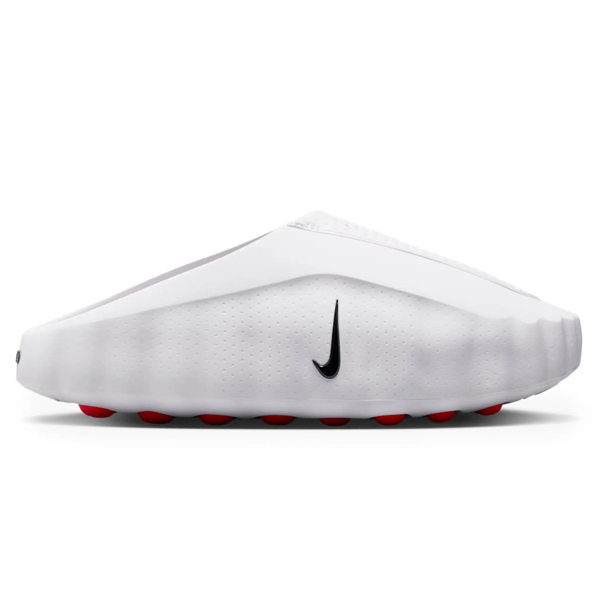 Side View of Nike Mind 001 Pregame White Speed Red Mules HQ4307-001